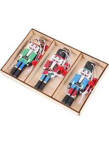 9 Stücke Weihnachts-Nussknacker Dekorationen, hölzerne Hängeornamente zum Dekorieren von Weihnachtsbaum, Wand, Kamin, Feiertags-Basteleien, Weihnachtsfeier, Heim- und Gartendekoration, Weihnachts-Wohnzimmerdekoration, um Weihnachtsstimmung zu schaffen - Verschiedenfarbig - Übersicht 4