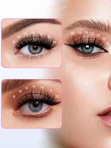 640pcs Cluster False Eyelashes, Thick Curly Eyelash Extension Kit, D-Curl, 8-16mm Mixed Length, DIY Eyelash Extension Set, DIY Lower Lash Extension Tutorial, Fluffy Soft Individual Lashes, Create Voluminous Natural Y2K Butterfly Makeup Effect, Easy DIY Long-Lasting Eyelash Glue, DIY Remover, DIY Eyelash Tweezers (20D+30D+40D+50D Lower Lashes) - Black - View 7