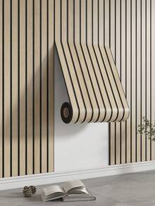 3D Wood Grain Stripe Wallpaper Roll - 118.1" X 15.7", Easy To Cut And Stick, Textured Surface, Perfect For Bedroom, Living Room, Ceiling, TV Background Wall Decor, Wood Wall Decor Wall Decal Wallpaper