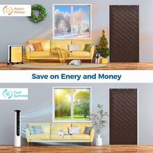 1 pezzo Tenda isolante termica per porta, copertura per veranda invernale, antivento e calda, protezione dal freddo e dal calore, in tessuto Oxford, fibra di cotone spessa, tappeto divisorio per porta singola, adatto per inverno freddo, soggiorno, garage, camera da letto, grigio, marrone, 90*210CM, 100*210CM