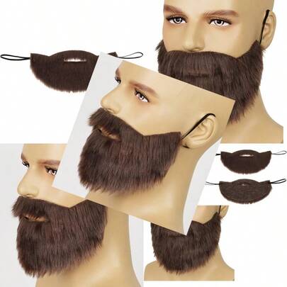 FVCENT Beard Brown Men's Beard Brown Costume Facial Supplies Disguise Male Makeup Cosplay Holiday Party Party