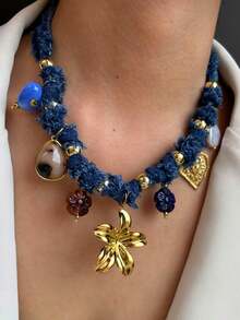 Monlansher Collana da donna con nuovi elementi e pendenti multipli a forma di occhio, collana con pendente in acciaio inossidabile di lusso, adatta per uso casual, quotidiano, da festa e vacanze - Ciondolo Occhi - Visualizzare 11