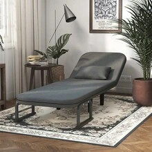 Silla/Sofá cama plegable 5 en 1 para oficina y recepción: Sentado, reclinado, 3 en 1, reposabrazos metálicos, fácil montaje (65 * 68 * 80 cm)