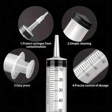 60/100/150ml Large Syringe With 100cm Tubing, Converter, Cap Set, Garden Injector Pet Feeding, Without Needle