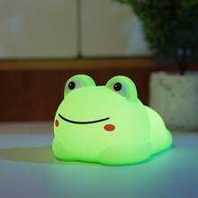 Cute Frog Night Light, Soft Silicone Bedroom LED Lamp, Dimmable Timer Sleep Light, Desktop Decor Lamp, Novelty Lighting Rechargeable Bedside Lamp, Suitable For Fun Room Decoration - Multicolor - View 8