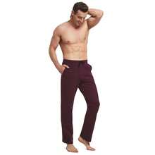 Baleaf Men's Sweatpants Casual Lounge Cotton Pajama Yoga Pants Open Bottom Straight Leg Male Sweat Pants With Pockets{"Size_name":"X-Large","Color_name":"A-WineRed"} - FWineredss - 查看 5