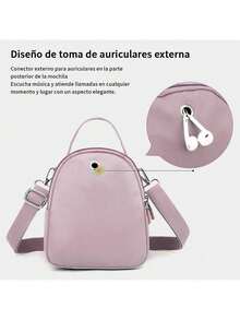 Shell Bag Nylon Lightweight Women's Crossbody Shoulder Handbag - Púrpura malva - Ver 4