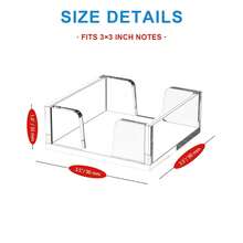 1 pieza Soporte de acrílico para bloc de notas - Soporte para notas adhesivas de 3x3 pulgadas para organizador de escritorio (sin blocs) Accesorios de escritorio de oficina Útiles escolares, transparente cristalino
