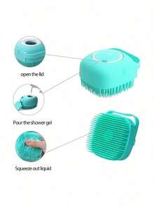 1pcs Generic Pet Dog Bath Brush Gentle Soap Dispenser Massaging Bath Grooming Soft Silicone - Màu Hồng  San hô - Xem 4