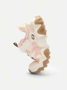 Balabala Girls' Sneakers 2025 Spring/Fall, Thick-Soled Color-Block Chunky Sneakers