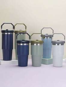 1pc Personalized Water Bottle Custom With Your Name Christmas Tree Decoration Pattern 40oz Double Wall Vacuum 304 Stainless Steel Water Bottle With Straw And Handle, Keep Warm For 12 Hours Or Cold For 24 Hours, ,Christmas Best Gift For Sister, Husband, Wife, Perfect For Outdoor Sports And Camping Christmas Family Party Gifts,Office Decor - Multicolor - View 5