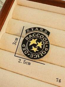 1pc OPPRYN Rescue Service Badge Brooch - Alloy Metal Clasp With Star & Starfish Design, April Birthstone Gift For Women, Everyday & Party Wear Accessory