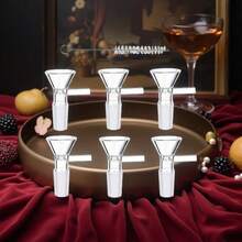 6 PCS 14mm For Home Kitchen Heat-Resistant Borosilicate Glass Funnel And Cleaning Brush, Mini Bowl Piece With Handle,Kitchen Essentials Funnel Set, Multi-Size For Oil, Wine, And Kitchen Organization, Splatter Proof, Easy Storage For Kitchen Organization