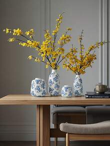 1 Peça Vaso Cerâmico com Design de Porcelana Azul e Branca, Adequado para Segurar Água, Flores Frescas e Arranjos Florais, Um Vaso Decorativo Versátil para Múltiplas Cenas