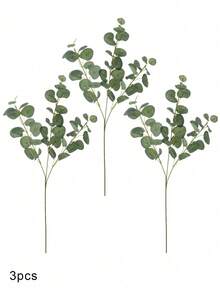 1/3pcs Artificial Leaves, Real Touch Leaf Artificial Eucalyptus Stems, Tall 26" Long Silver Dollar Eucalyptus Stems Greenery Stems Eucalyptus Leaf Spray In Green Silk Plastic Plants Floral Artificial Plants For Home Party Wedding Decoration, Home Fireplace Bathroom Office Party Decor Gifts Birthday Graduation - Multicolor - View 18