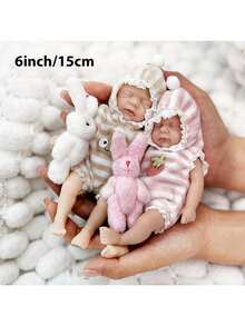 6-Inch Solid Silicone Realistic Reborn Doll, Handmade Silicone, Includes Surprise Accessories, Random Packaging, Best Gift For Holidays And Birthdays - Multicolor - View 2