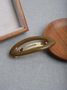 1 件简约椭圆形空心弹簧夹发夹，优雅日常百搭发髻发饰，爪夹，发夹，发夹 - 彩色 - 查看 5