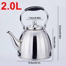 不锈钢手柄水壶，多功能带滤网，加厚茶壶，适合酒店、餐厅、家庭和户外使用，非常适合泡茶，可以用电磁炉加热 - 彩色 - 查看 11