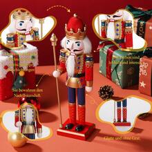 Klassischer Nussknacker König 30CM Handgehaltenes Zepter Weihnachtsdekoration Für Tisch Vitrine Und Wohnzimmer Festliches Geschenk