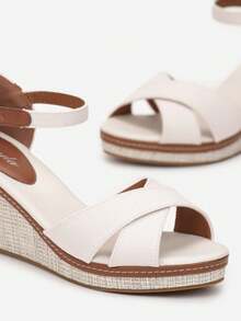 Sandali con zeppa intrecciata stile espadrillas - Beige - Visualizzare 5