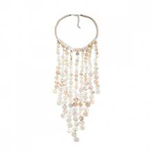 1PC New Tassel Handwoven Ocean Beach Vacation Style Multi-Layer Necklace For Women Simple Fashion - 60-0756 白色 - 查看 1