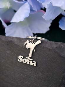 1pc Customized Martial Arts Keychain - Personalized Name/Letter, Elegant & Durable, Suitable For Taekwondo, Kung Fu, Karate Practitioners - Ideal Birthday, Graduation, Independence Day Gift, Martial Arts Enthusiast Accessory, High-Quality Craftsmanship,Christmas Gift Supplies - One Size - View 4
