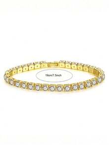 1 Piece Men's Hip-Hop Diamond Bracelet, Sparkling, Unisex Micro-Inlaid Zirconia Bracelet, Suitable For Daily Wear, Exquisite Gift - Multicolor - View 10