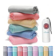 6 Packs Turkish Beach Towels Vacation Essentials Quick Dry Sand Free Soft Large Xl Big Blanket Adult Oversized Bath Pool Swim Towel Set Bulk Multipack Lightweight Thin Sandless Fast Drying Compact - ThinnerSetMulticolors672x36inch - View 2