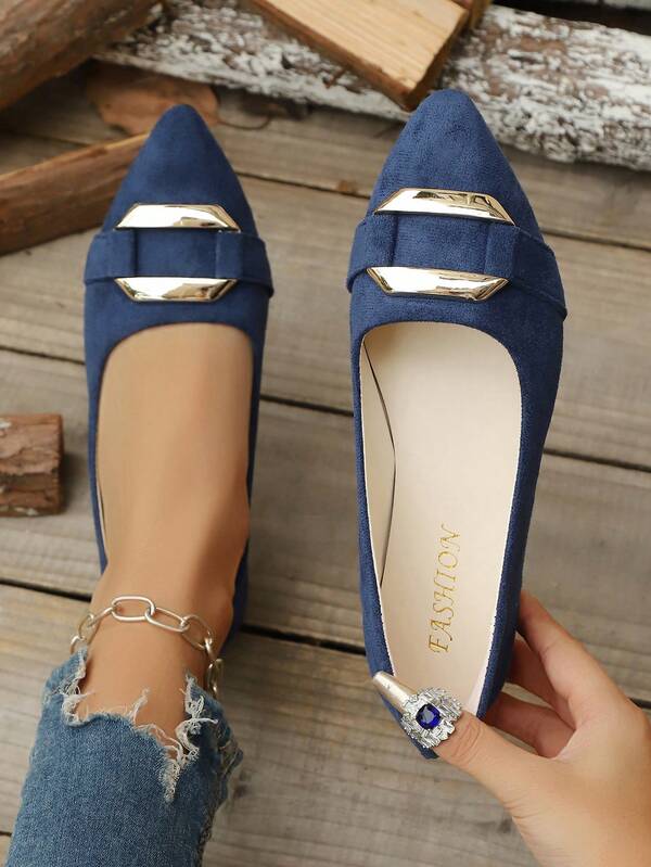 Women's Fashion Blue Party/Birthday Gift Flat Shoes For Outdoor Wear