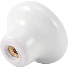 KEILEOHO 35 piezas de pomos de cerámica para armarios pomos de cajones blancos vintage con 35 tornillos pomos de armarios blancos mejorados para cajones vestidores puertas y cocinas - Blanco - Ver 3