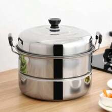 Vaporiza de Acero Inoxidable Gran Capacidad de 2 Niveles Doble de Doble Capa Vaporera Gas Sopa Sopa de de de Acero Inoxidable Pot de 2 Niveles Estufa de Gases de Acero - 711 - Ver 6