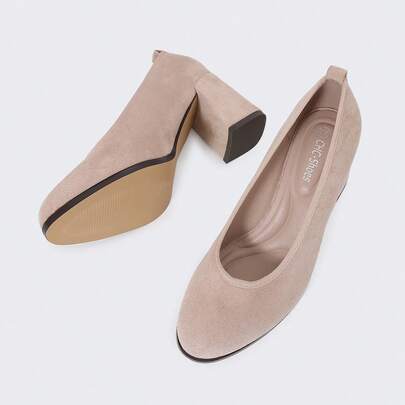 Women's Wide Fit Casual Pumps With Contrast Panel