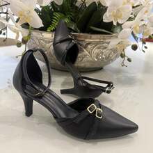 7cm Heel Pumps With Buckles – Elegance And Sophistication Show Show - 黑納帕 - 查看 2