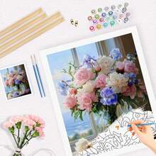 pintura por números Diy, manualidades Diy, florero de alféizar de ventana, flor para colorear para adultos, suministros de arte, regalo, Kit hecho a mano, decoración del hogar - 9978099 - Ver 5