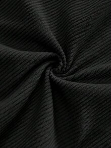 加大码男士灯芯绒直筒复古裤，抽绳松紧腰，适合休闲、运动、徒步穿着，春秋季黑色 - 黑色 - 查看 7