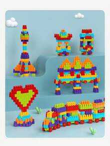 202/289/856 piezas Juego de bloques de construcción, Bloques de bala DIY, Juego de mesa de bloques de construcción, Rompecabezas de ensamblaje, Juguetes educativos, Para niños y niñas de 3+ años - Multicolor - Ver 6