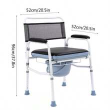 Portable Toilet Folding Commode Chair - Multicolor - View 2