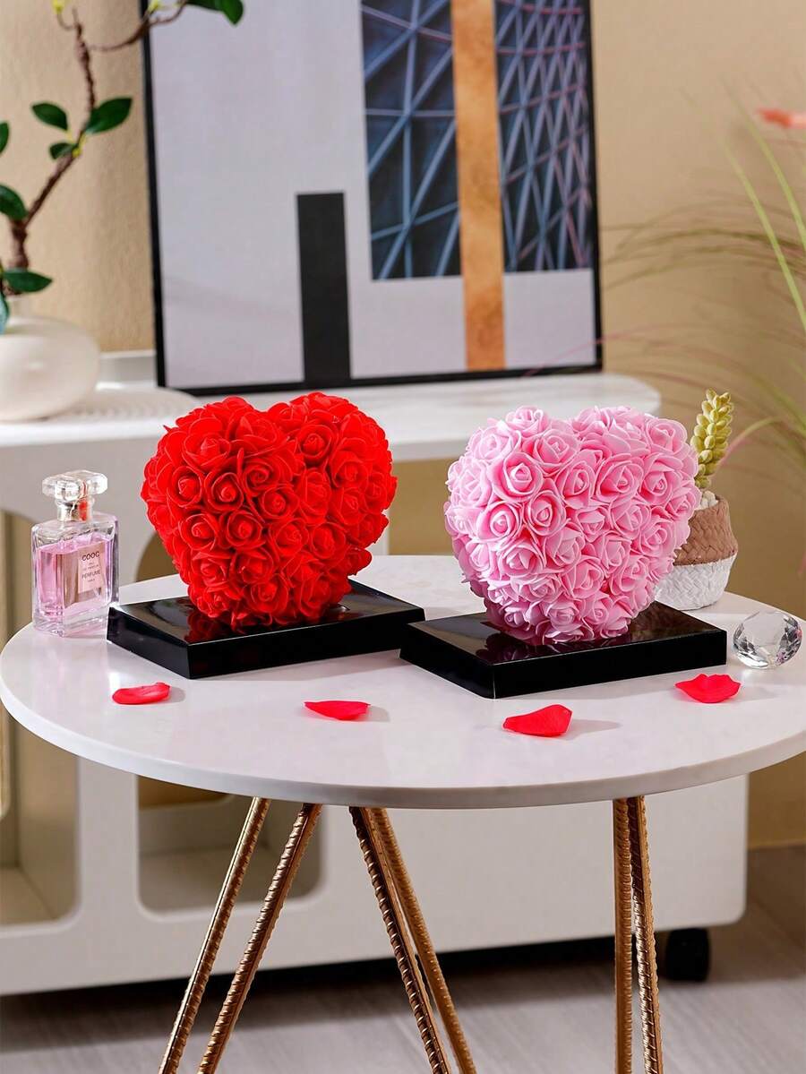 1PC Love Rose Eternal Flower Gift Box, PE Foam Flower Creative Hand Gift Box, Love Rose Lovely Home Decoration, Romantic Artificial Flower Design, Suitable For Mother's Day, Father's Day, Graduation Ceremony, Valentine's Day, Wedding Party, Birthday, Windowsill And Desktop Decoration, Is The Perfect Gift Between Family And Friends. (Hint: Red And Pink Boxes Need To Be Packaged By Oneself)