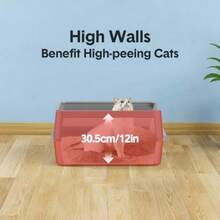 Aumerage Large Stainless Steel Cat Litter BoxMetal Litter Pan Tray With High Wall Sides Enclosure For Big Cats With Scooper AntiLeakage NonSticky Easy Cleaning