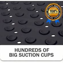 Alfombrilla de bao Antideslizante con ventosas, 100x40cm40x16in Tapetes para Tina de Bao extralargas antimoho, Lavable a mquina, sin ltex para Ancianos y nios. Black - Negro - Ver 6