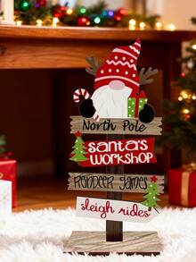 Charming Wooden Christmas Decor Set - Santa, Snowman & Reindeer Ornaments For Desktop Display,Wooden Freestanding Reindeer Personalised Christmas Table Decorations,Personalised Wooden , Personalised Family Christmas Decoration, Christmas Decor, Freestanding Reindeer Family Decorations,