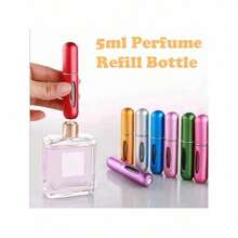5ml Refillable Perfume Atomizer Spray Bottle, Single Pack, Shiny Pink Fragrance Bottle Sprayer Pump Storage Container For Travel, Living Room, Bedroom, Bathroom Home Decor, Wedding, Party, Birthday, Men's Gift, Mom Dad Friend, New Year, Accessory, Fun Gift - 彩色 - 查看 2