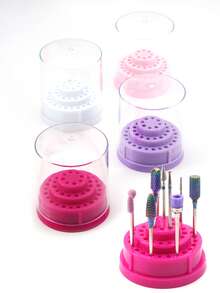 1PC 48 Holes Professional Nail Art Drill Bit Holder Exhibition Stand Displayer Nail Manicure Tool Acrylic Cover Box