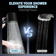 FEELSO Shower Head With Filter Handheld  - High Pressure Power Wash For Pets & Adults, 5-Setting Massage Spray With 60" Hose, ON/OFF Switch, Easy Install Low Flow Shower Head - màu đen - Xem 2