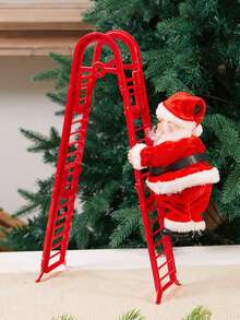 电动圣诞老人，肚子和脚都会抖动，攀爬圣诞老人会唱歌跳舞，圣诞树造型，会唱歌跳舞的音乐圣诞老人，圣诞树吊坠装饰品，新奇的绳索攀爬圣诞老人，圣诞礼物，圣诞老人主题装饰套装（包含降落伞、烟囱攀爬、梯子攀爬等造型），适用于圣诞派对、家居装饰、节日展示（不含电池）。圣诞装饰，冬季房间装饰，圣诞家居装饰，圣诞礼物，圣诞装饰品