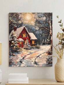 Christmas Winter DIY Painting Kit, 40*50cm Frameless Digital Oil Painting Set, Beginner Stress Relief Art Supplies, Includes Paint, Brushes, High-Definition Sketch, Waterproof & Quick-Drying Pigments, Creative Gift For Friends & Family, 3-Step Process To Complete A Masterpiece, Immersive Art Experience To Relieve Stress - Multicolor - View 4