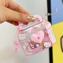 Sanrio 1 pieza Caja de joyería transparente con tapa de  , , , , de alta calidad, ideal para pulseras de cuentas DIY, almacenamiento de juguetes, almacenamiento de bloques de construcción, regalo de cumpleaños/Día de San Valentín
