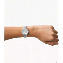 FOSSIL Women's Classic Watch With Silver Stainless Steel Bracelet And Diamond-Accented Dial, Elegant And Versatile For Everyday Wear - one-size - View 6
