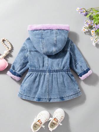 Chaqueta de 1 pieza para niña, de tela de mezclilla, de manga larga, ajustada y de longitud regular, para primavera y otoño, un regalo lindo para ocasiones al aire libre