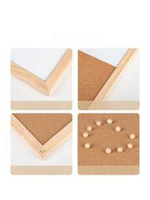 Wooden Frame Magnetic Whiteboard And Cork Board Combo - Painted Wall Magnetic Board - Great For Writing, Random Accessories: Chalk Markers/Wooden Nails, Magnets, Self-Tapping Fixing Ropes, Suitable For Office, School, Home Or Studio Photo Wall, Corporate Culture Planning, Information Decoration, Daily Reminders, No Electricity Required.